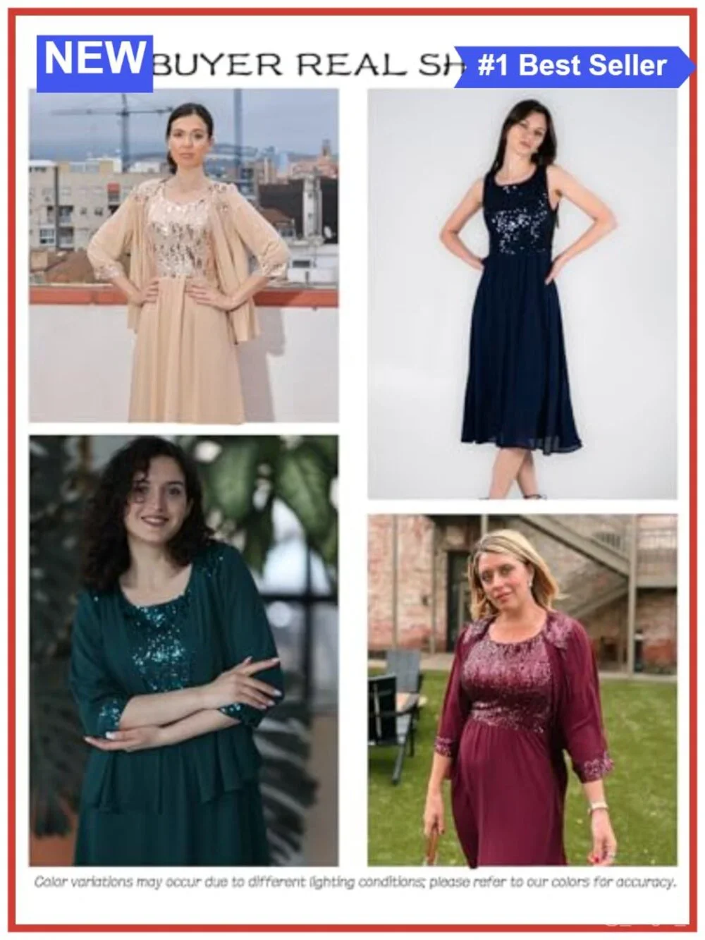 Formal Wedding Guest Dress Sequin Mother of Bride Party Gown